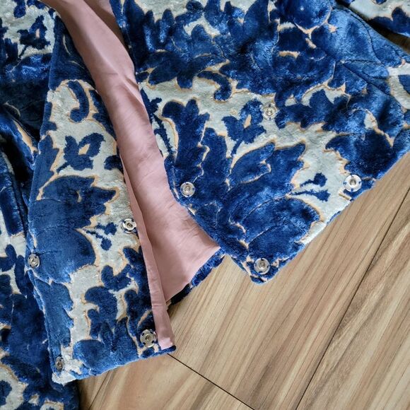 Bakchic Eyes of Nedjma Floral Brocade Velvet Wrap Jacket Blazer - Picture 6 of 12